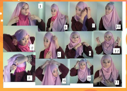 cara memakai jilbab modern