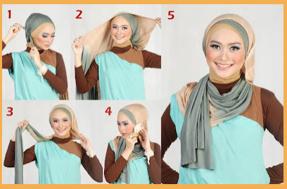 Cara Memakai Jilbab Mozaick Style