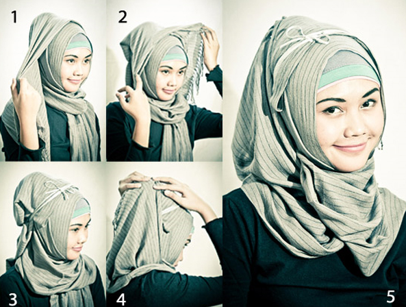 Cara Memakai Jilbab Untuk wajah bulat