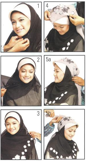 cara memakai jilbab segi empat