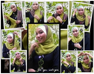 cara memakai jilbab segiempat modern