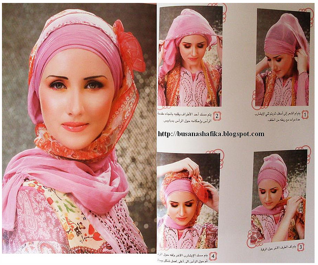cara memakai jilbab pesta modis
