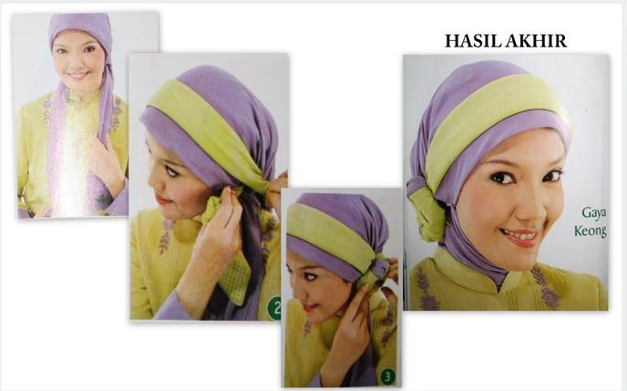 Cara Memakai Jilbab Pesta Model Keong