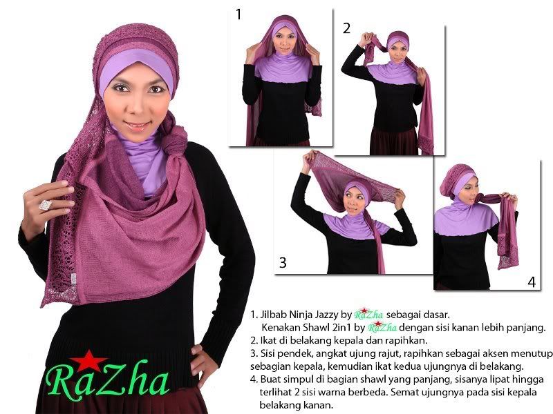 cara memakai jilbab pashmina modern