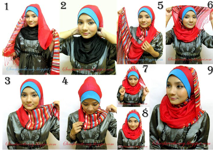 Gambar Cara Memakai Jilbab part 1