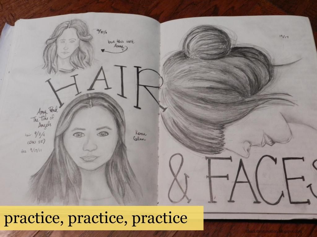 In Motion: Sketchbook Pages Series: Hair and Faces