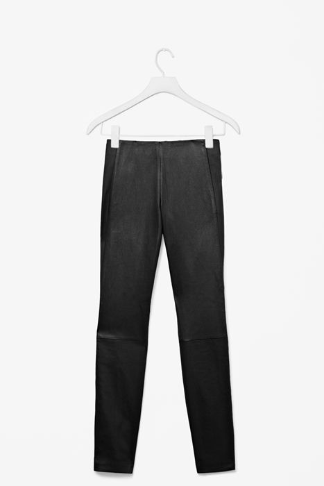 cos leather panel trousers