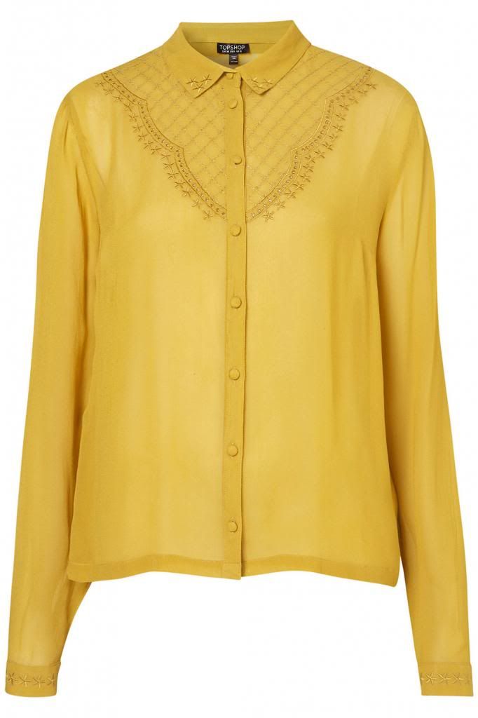 mustard blouse