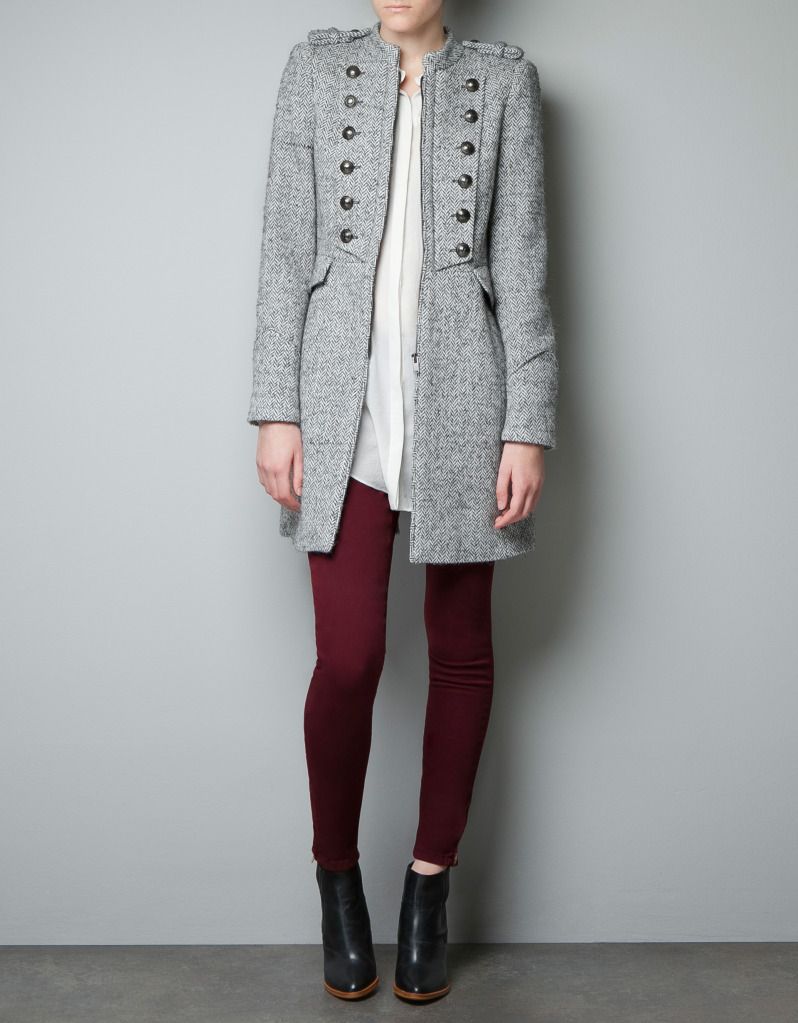 zara wool military coat