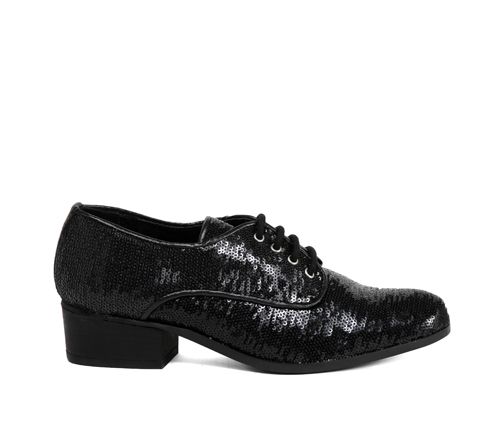 black sequin shoes