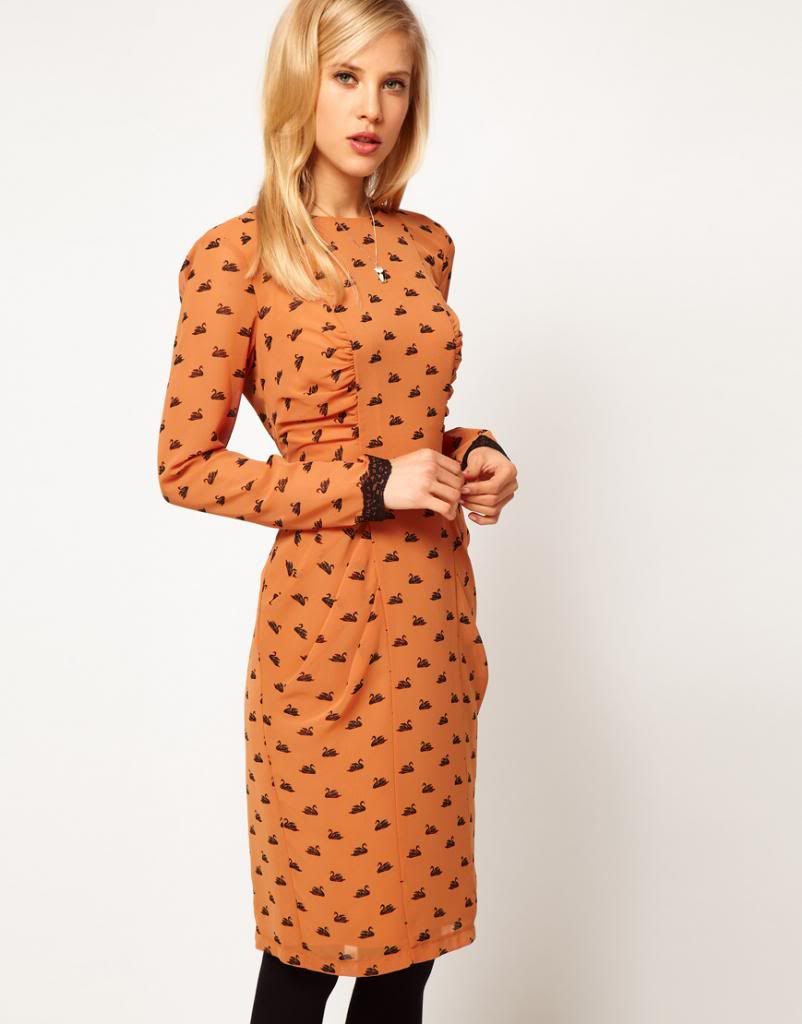 swan print dress