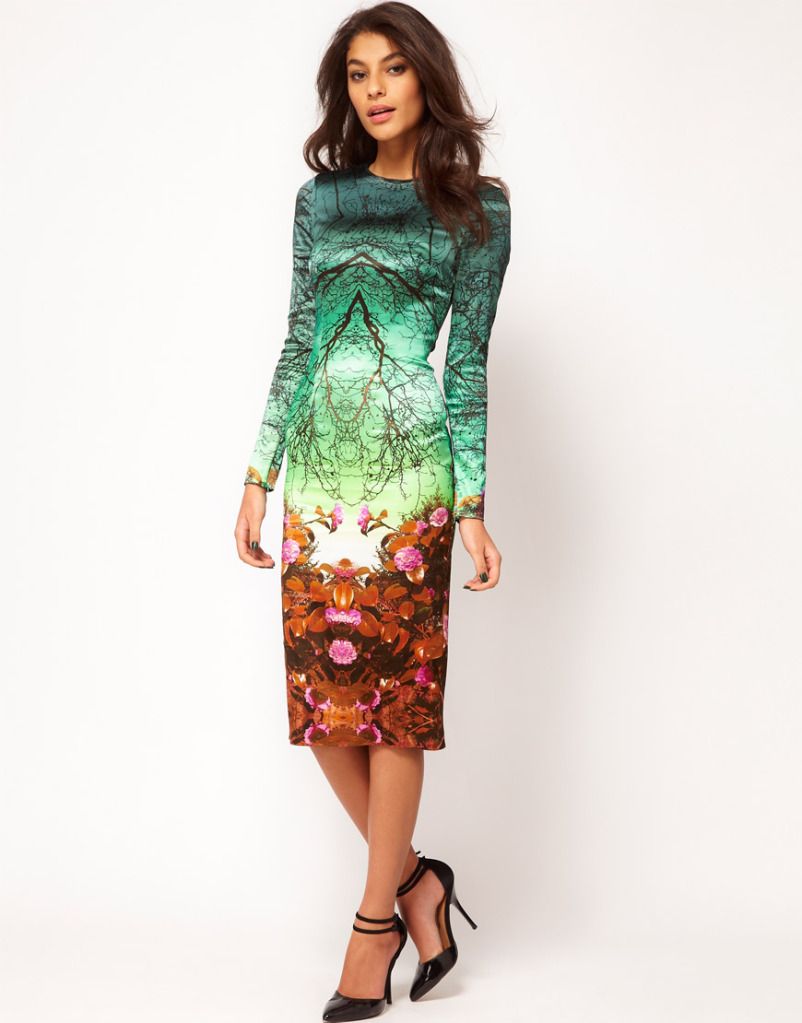 asos print midi dress