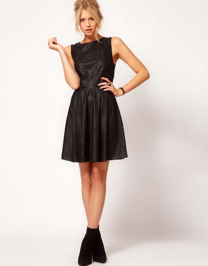 leather skater dress