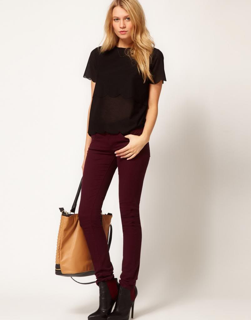 oxblood jeans