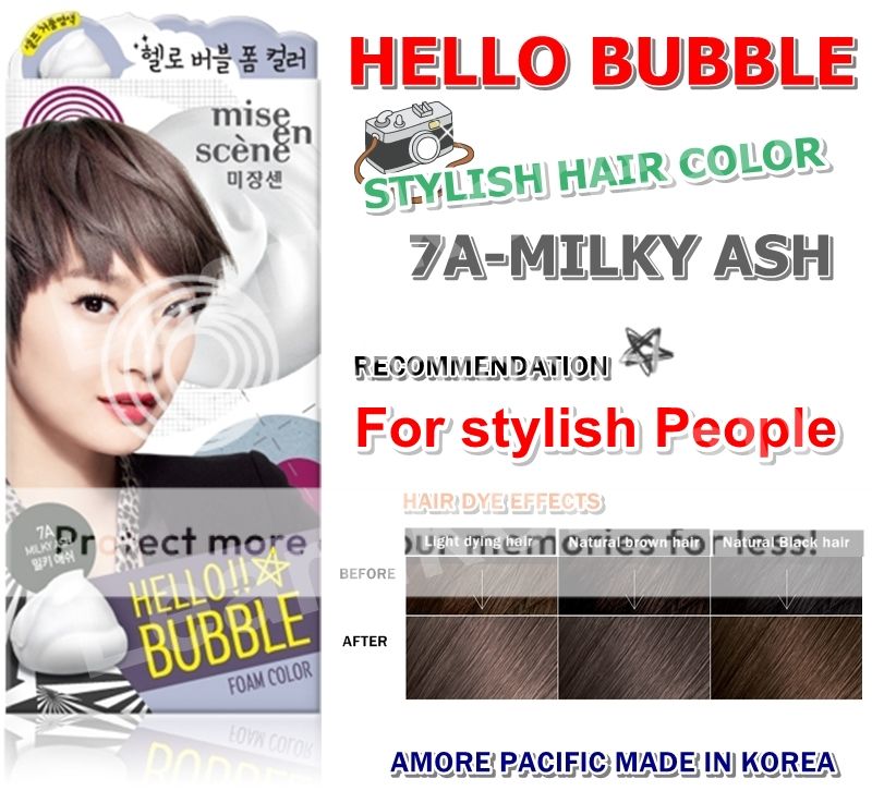 Hair Color 7A Milky Ash Gray Hello Bubble Foam Self Dye ...